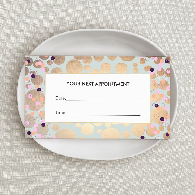 Imitate Gold Foil Circles Confetti Beauftragungska Terminkarte (Von Creator hochgeladen)