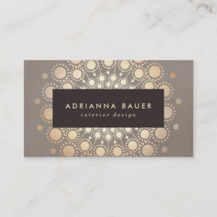Imitate Gold Foil Circles Räume Designer Taupe Visitenkarte
