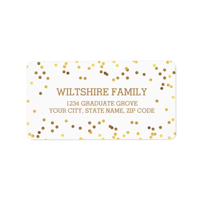 Imitate Gold Foil Confetti Adressaufkleber (Vorne)