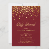 Imitate Gold Foil Confetti Burgundy Baby Brunch