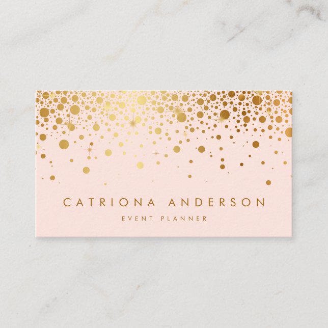 Imitate Gold Foil Confetti Business Card | Blüte Visitenkarte (Vorderseite)