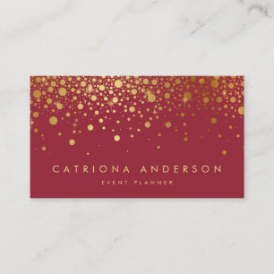 Imitate Gold Foil Confetti Business Card   Rot Visitenkarte