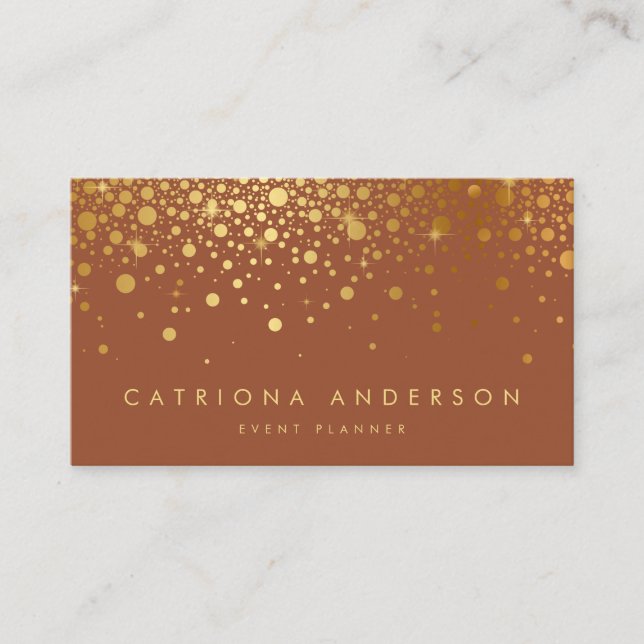 Imitate Gold Foil Confetti Business Card | Terraco Visitenkarte (Vorderseite)