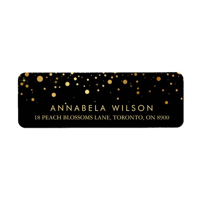 Imitate Gold Foil Confetti Dots Black (Vorne)