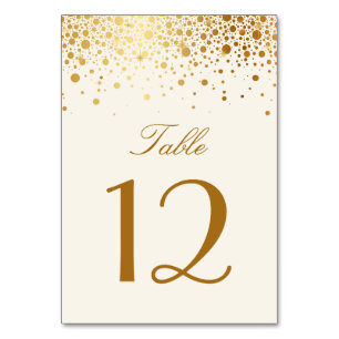 Imitate Gold Foil Confetti Dots   Elfenbeinküste T Tischnummer