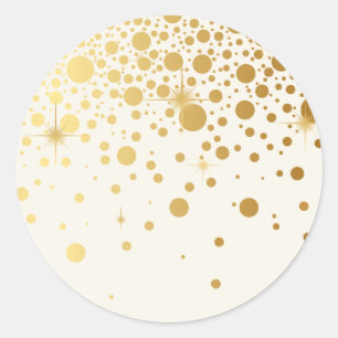 Imitate Gold Foil Confetti Dots Elfenbeinküste V Runder Aufkleber