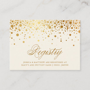 Imitate Gold Foil Confetti Dots Elfenbeinregister Begleitkarte