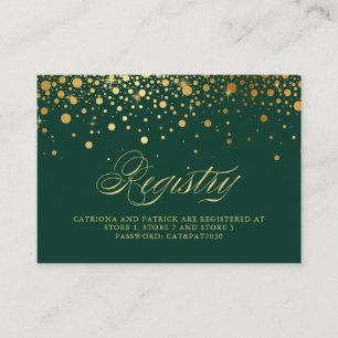 Imitate Gold Foil Confetti Dots Green Registrierun Platzkarte
