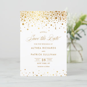 Imitate Gold Foil Confetti Dots Hochzeit Save The Date