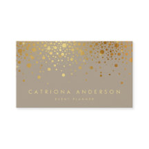 Imitate Gold Foil Confetti Dots Moderne Visitenkar