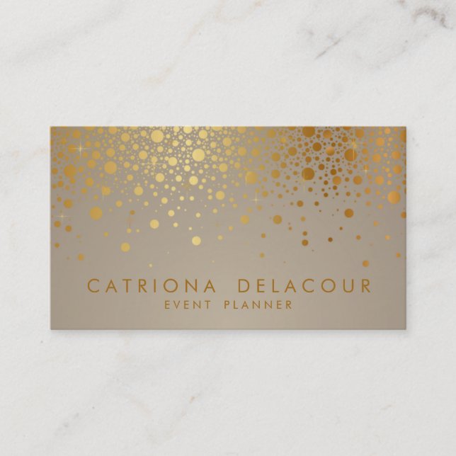 Imitate Gold Foil Confetti Dots Moderne Visitenkar Visitenkarte (Vorderseite)