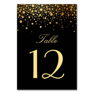 Imitate Gold Foil Confetti Dots Schwarze Tischnumm Tischnummer