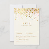 Imitate Gold Foil Confetti Dots Wedding RSVP | Elf