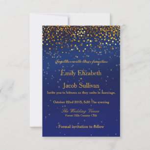 Imitate Gold Foil Confetti Elegant Wedding Rett D Save The Date