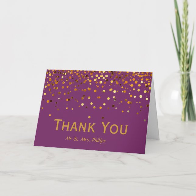 Imitate Gold Foil Confetti Elegante Glitzern Viele Dankeskarte (Vorderseite)