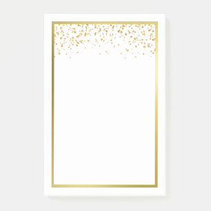 Imitate Gold Foil Confetti Notepad Post-it Klebezettel