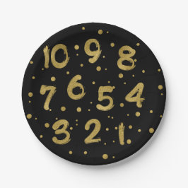 Imitate Gold Foil Countdown Neujahrsvortrag Teller