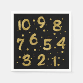 Imitate Gold Foil Countdown Neujahrszeitung Napkin Serviette