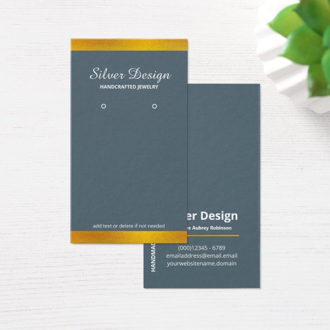 Imitate Gold Foil Display Card Dunkel Cyan Blue (Schreibtisch)
