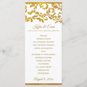 Imitate Gold Foil Elegante Hochzeitsprogramme (gro Programm