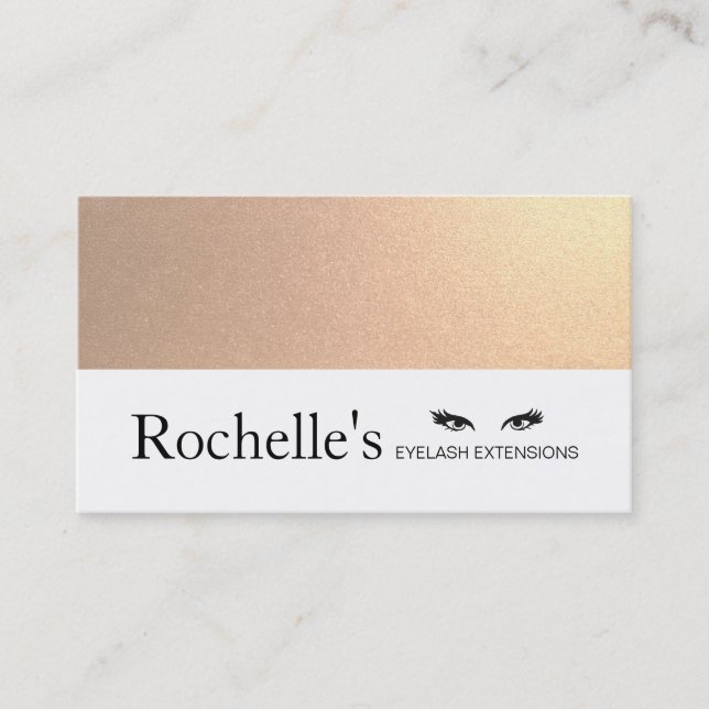Imitate Gold Foil Eyelash Extensions Salon Visitenkarte (Vorderseite)