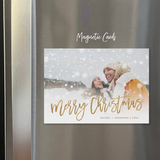 Imitate Gold Foil Foto Overlay Magnetic Holiday Ca Magnetkarte (Von Creator hochgeladen)