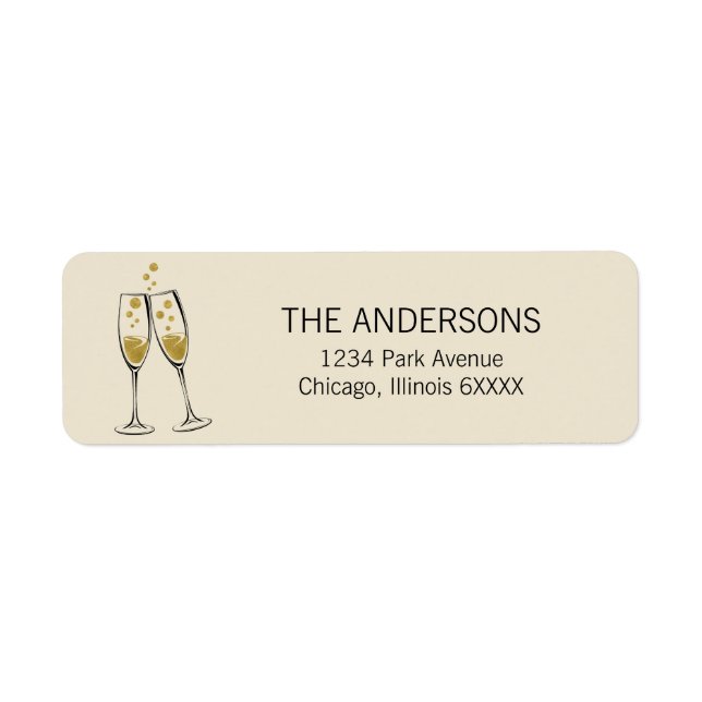 Imitate Gold Foil Frohes Neujahrsadressen-Label (Vorne)