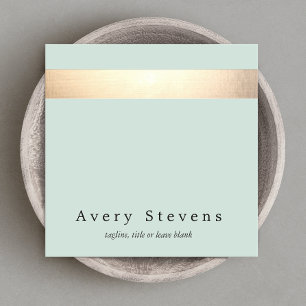 Imitate Gold Foil gestreift Elegant Quadratische Visitenkarte