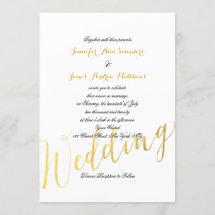 Imitate Gold Foil Glamour   Einladung zur Hochzeit