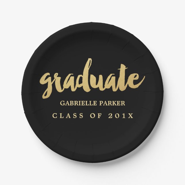 Imitate Gold Foil Graduation Party Teller (Vorderseite)