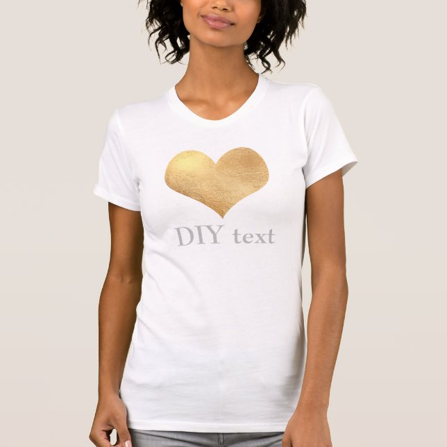 Imitate Gold Foil, Herz T-Shirt (Vorderseite)