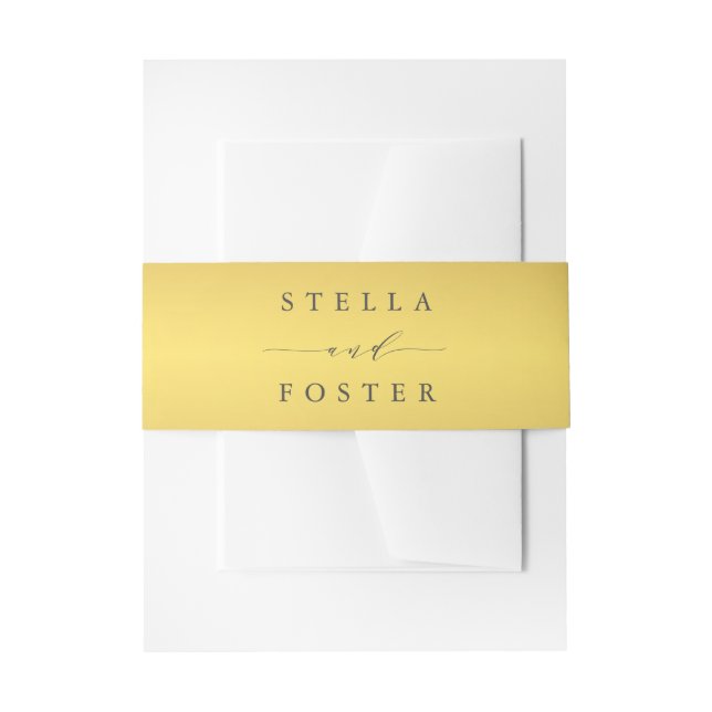 Imitate Gold Foil Hochzeit Personalisiert Einladungsbanderole (Vorderseite Beispiel)