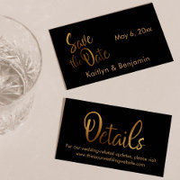 Imitate Gold Foil, Hochzeitsdetails Save the Date