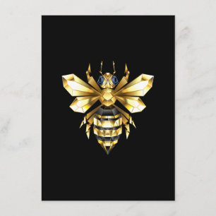 Imitate Gold Foil Logo Bee Polygonal auf Schwarz Begleitkarte