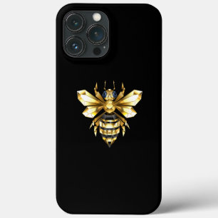 Imitate Gold Foil Logo Bee Polygonal auf Schwarz Case-Mate iPhone Hülle