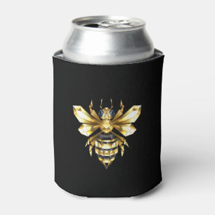 Imitate Gold Foil Logo Bee Polygonal auf Schwarz Dosenkühler