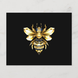 Imitate Gold Foil Logo Bee Polygonal auf Schwarz Flyer