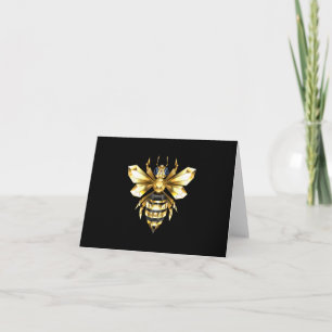 Imitate Gold Foil Logo Bee Polygonal auf Schwarz Karte