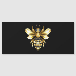 Imitate Gold Foil Logo Bee Polygonal auf Schwarz Magneteinladung