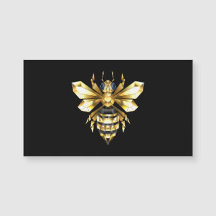 Imitate Gold Foil Logo Bee Polygonal auf Schwarz Magnetkarte