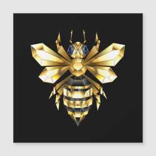 Imitate Gold Foil Logo Bee Polygonal auf Schwarz Magnetkarte