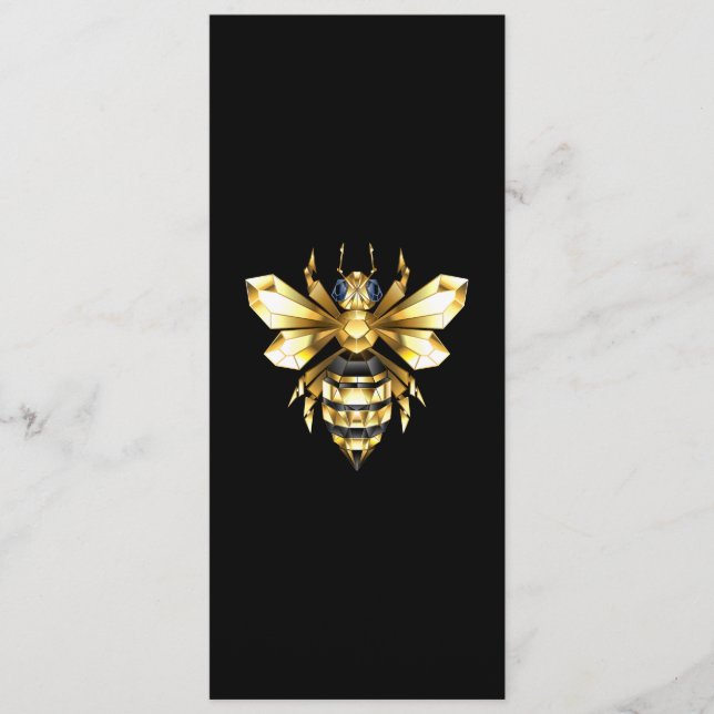 Imitate Gold Foil Logo Bee Polygonal auf Schwarz Programm (Vorderseite)