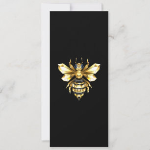 Imitate Gold Foil Logo Bee Polygonal auf Schwarz Save The Date