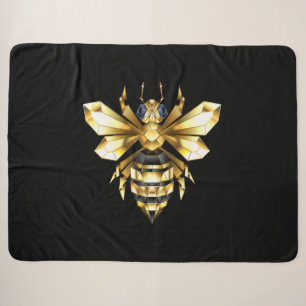 Imitate Gold Foil Logo Bee Polygonal auf Schwarz Sherpadecke