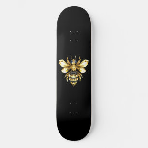Imitate Gold Foil Logo Bee Polygonal auf Schwarz Skateboard