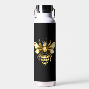 Imitate Gold Foil Logo Bee Polygonal auf Schwarz Trinkflasche