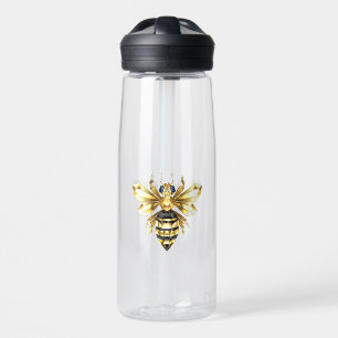 Imitate Gold Foil Logo Bee Polygonal auf Schwarz Trinkflasche
