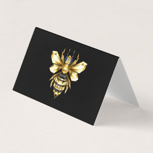 Imitate Gold Foil Logo Bee Polygonal auf Schwarz Visitenkarten