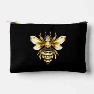 Imitate Gold Foil Logo Bee Polygonal auf Schwarz Zubehörtasche