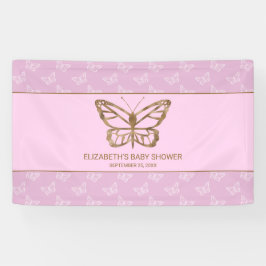 Imitate Gold Foil Look Butterfly - Lila Babydusche Banner